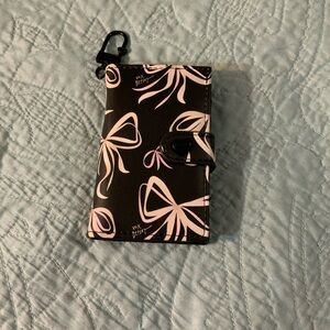 Betsey Johnson Black and Pink Bow Small  Wallet